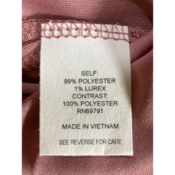 Poppi Womens X-Large Mauve Blouse Sheer/Lined Short Balloon Sleeve NWT - Picture 8 of 8